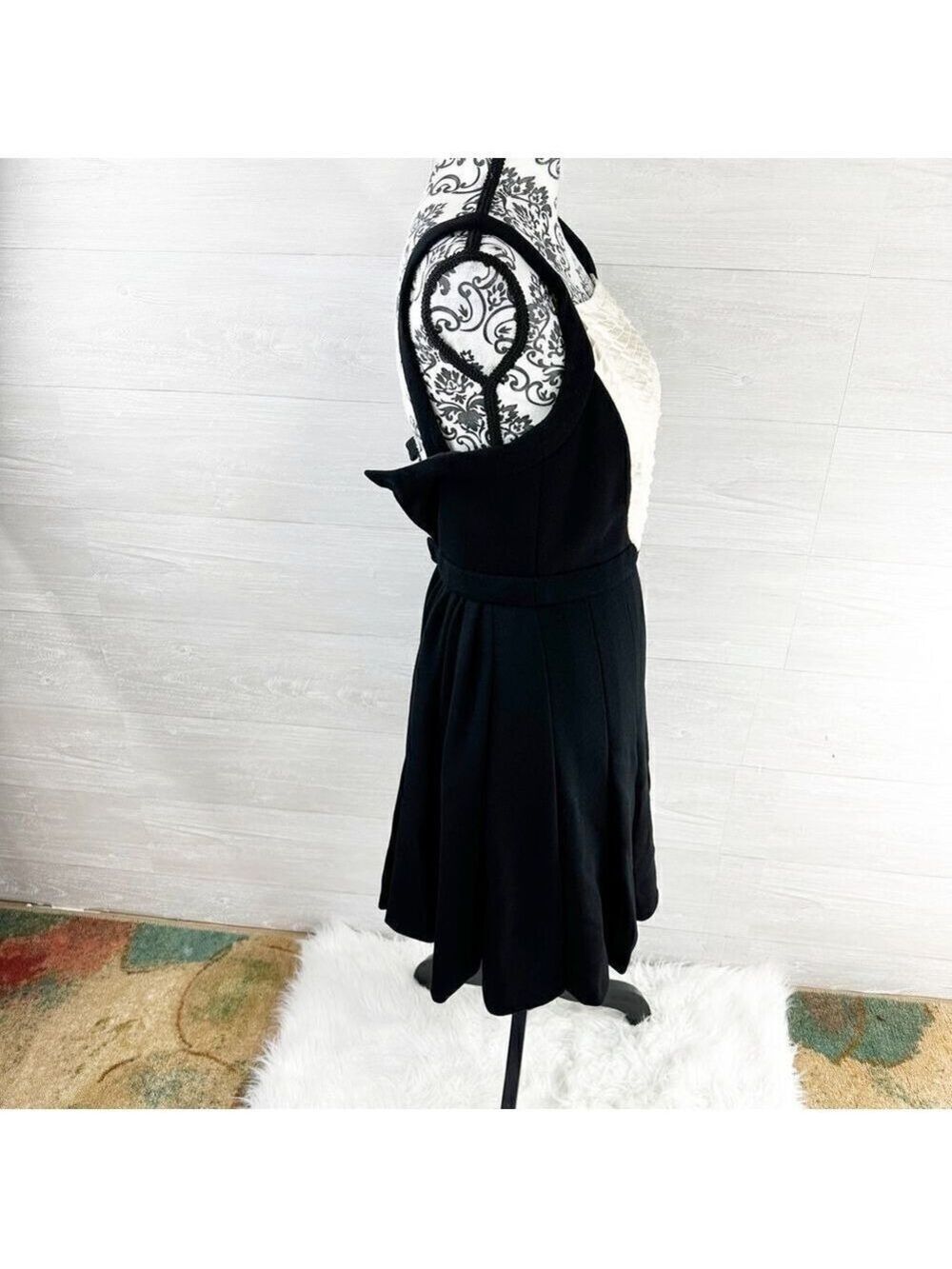 Chanel Pleated Fit & Flare Wool Knee Length Dress - Picture 8 of 14
